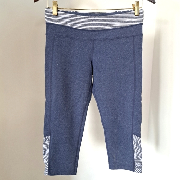 Tuff Athletics | Blue cropped athletic pant & striped details - Picture 1 of 8